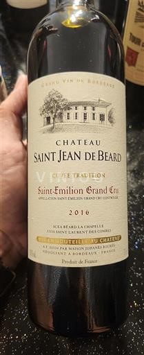 Bordeaux Saint-Émilion Grand Cru Grand Cru Château Saint Jean de Beard Tradition 2016