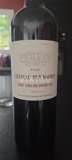 Bordeaux Saint-Émilion Grand Cru Château Puy Barbey 2016