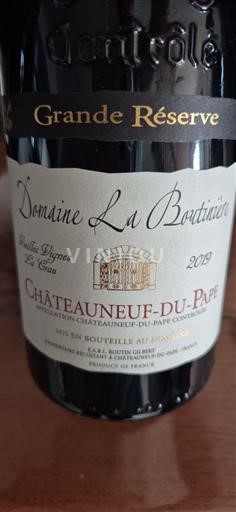 Vin Rouge sec Vieilles Vignes La Crau Domaine La Boutinière 2019 France Vallée du Rhône Châteauneuf-du-pape