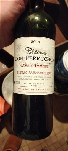 Bordeaux Lussac-saint-émilion Château Lion Perruchon Les Nauves 2014
