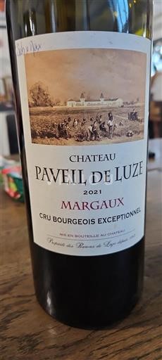 Bordeaux Margaux Cru Bourgeois Exceptionnel Paveil de Luze 2021
