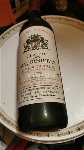 Bordeaux Ikke specificeret Château Des Maurinières 2005