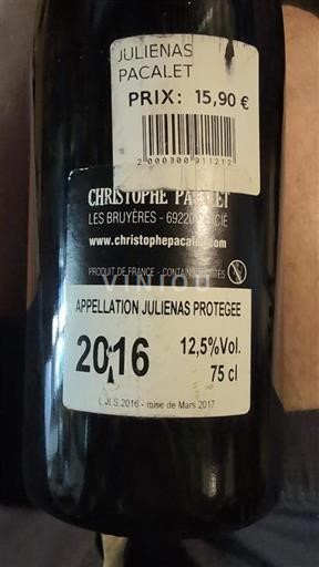 Beaujolais Juliénas Christophe Pacalet 2016