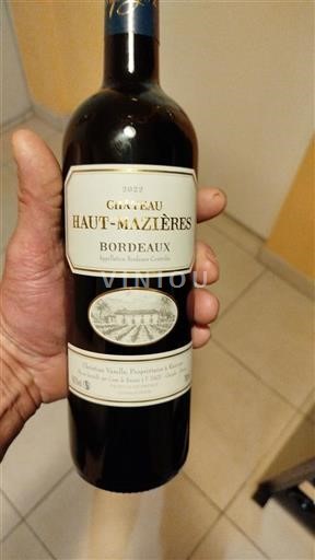 Vin Rouge sec Château Haut Mazières 2022 France Bordeaux