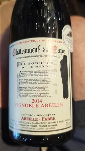 Valle del Rodano Châteauneuf-du-Pape Vignoble Abeille 2014
