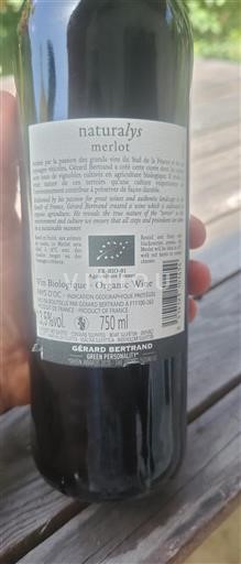 Languedoc og Roussillon Pays d'Oc Gérard Bertrand Naturalys Merlot 2021