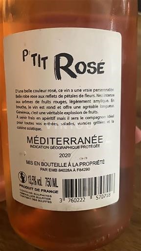 Provenza, bassa valle del Rodano, Corsica Mediterraneo P'tit Rosé 2020