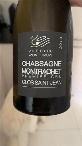 Vin Blanc sec Clos Saint Jean Au Pied du Mont Chauve 2013 France Bourgogne Chassagne-montrachet Premier Cru