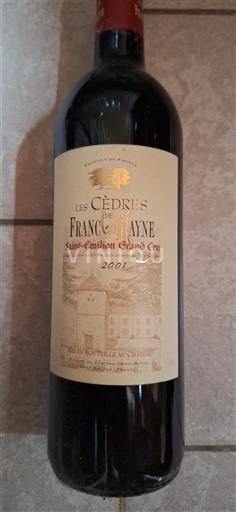 Bordeaux Saint-Émilion Grand Cru Franc Mayne Les Cèdres 2001