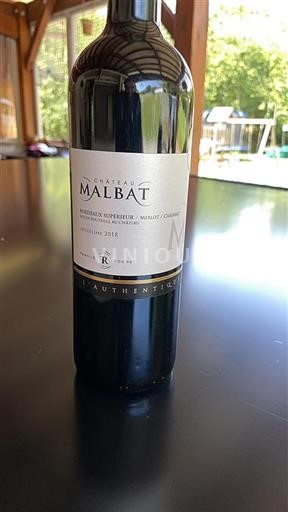 Bordeaux Bordeaux supérieur Château Malbat L'Authentique 2018