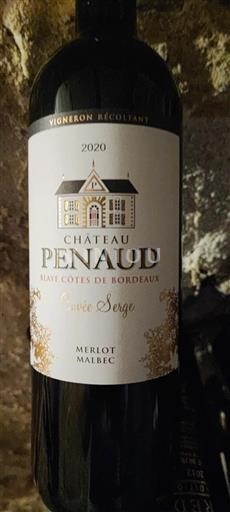Vin Rouge sec Cuvée Serge Château Penaud 2020 France Bordeaux nature