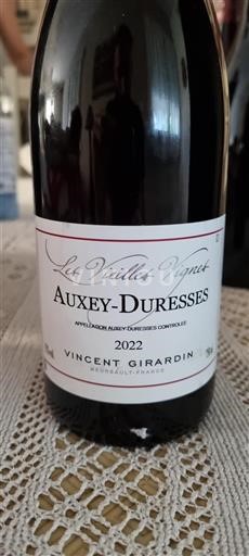 Bourgogne Auxey-duresses Vincent Girardin Les Vieilles Vignes 2022
