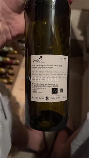 Vale do Loire Não especificado Domaine Les Hautes Noëlles Hého Blanc 2013