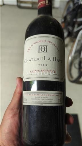 Bordeaux Saint-Estèphe Cru Bourgeois Supérieur Château La Haye 2003