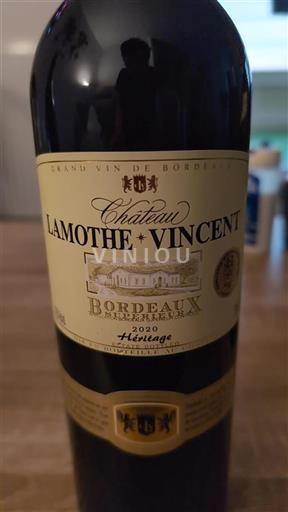 Bordeaux Bordeaux Supérieur Château Lamothe-Vincent Héritage 2020
