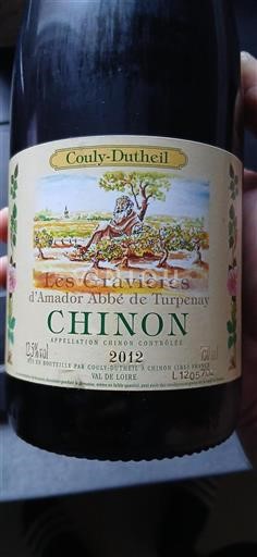 Údolí Loiry Chinon Couly-Dutheil Les Gravières d'Amador Abbé de Turpenay 2012