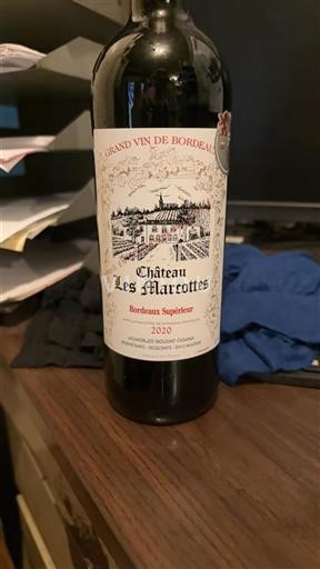Bordeaux Bordeaux superiore Château Les Marcottes 2020