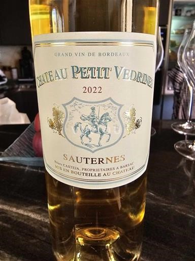 Bordeaux Sauternes Château Petit Védrines 2022