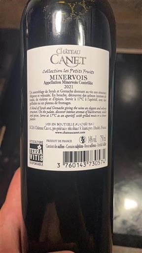 Languedoc Minervois Château Canet Collection les Petits Fruits 2021