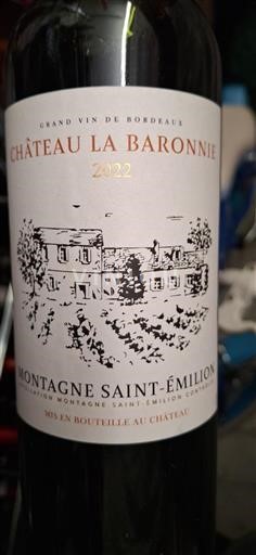 Bordeaux Montagne Saint-Émilion Château La Baronnerie 2022