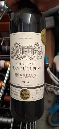 Bordeaux Château Franc Couplet 2016