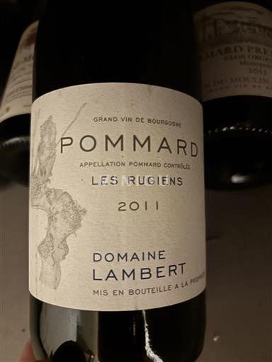 Vin Rouge sec Les Rugiens Domaine Lambert 2011 France Bourgogne Pommard AOC Premier Cru