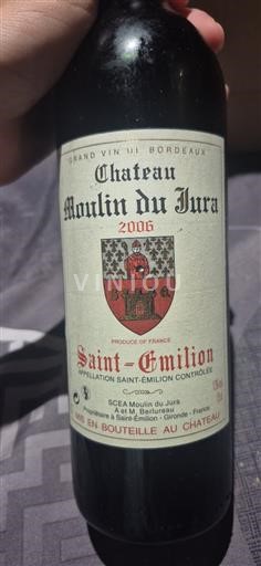 Bordeaux Saint-Émilion Château Moulin du Jura 2006
