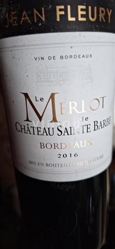 Bordeaux Château Sainte Barbe Le Merlot 2016