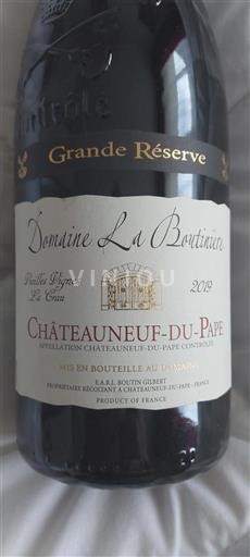 Rhône Valley Châteauneuf-du-Pape Domaine La Boutinière Vieilles Vignes La Crau - Grande Réserve 2019