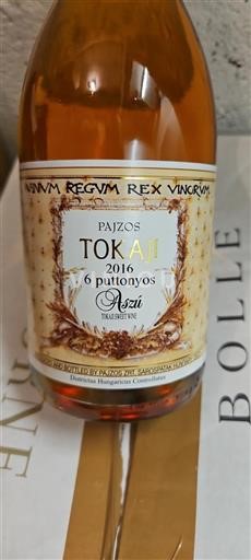 Vin Rouge liquoreux 6 puttonyos Aszú Pajzos 2016 Hongrie Tokaj