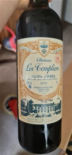 Bordeaux Lalande-de-Pomerol Château Les Templiers 2022