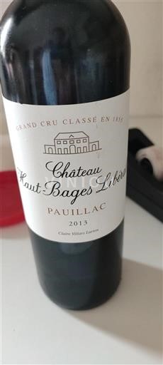 Bordeaux Pauillac Grand Cru Château Haut-Bages Libéral 2013