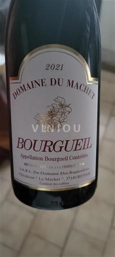Vin Rouge sec Domaine Machet 2021 France Vallée de la Loire Bourgueil AOC
