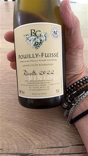 Vin Blanc sec Renoud-Grappin 2022 France Bourgogne Pouilly-fuissé