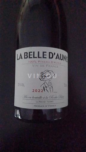Vin Rouge sec La Belle d'Aunis Roche Bleue 2022 France Vallée de la Loire Coteaux-du-loir