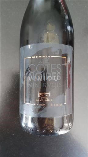 Vin Rouge sec Côtes Noires Château La Villatade 2018 France Languedoc Minervois
