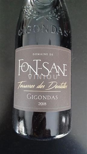 Vin Rouge sec Terrasses des Dentelles Font-Sane 2018 France Vallée du Rhône Gigondas