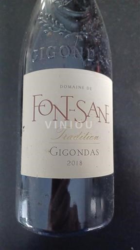 Vin Rouge sec Tradition Font-Sane 2018 France Vallée du Rhône Gigondas