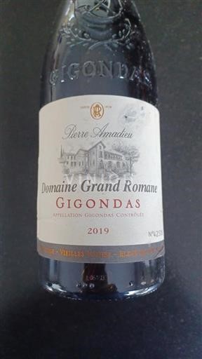 Vin Rouge sec Prestige Domaine Grand Romane 2019 France Vallée du Rhône Gigondas