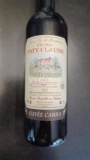 Bordeaux Blaye Château Paty Claune Carra 2022