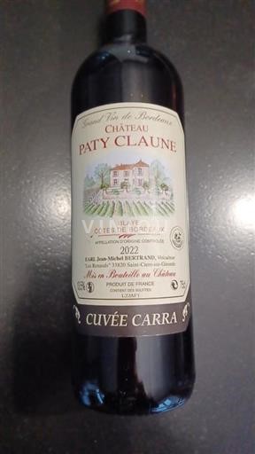 Bordeaux Blaye-Côtes-de-Bordeaux Château Paty Claune Carra 2022