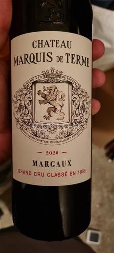 Bordeaux Margaux Grand Cru Château Marquis de Terme 2020