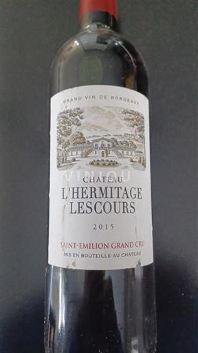 Burdeos Saint-Émilion Gran Cru Château L'hermitage Lescours 2015