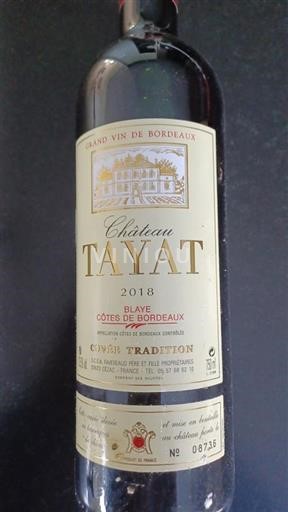 Bordeaux Blaye-côtes-de-bordeaux Tayat Tradition 2018
