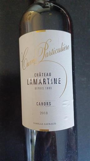 Sudoeste Cahors Château Lamartine Particulière 2018