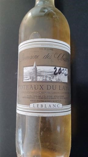 Loirevallei Coteaux du Layon Domaine Des Closserons 2002