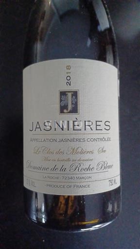 Vallée de la Loire Jasnières Domaine La Roche Bleue Le Clos des Molières 2018