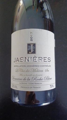 Vallée de la Loire Jasnières Domaine La Roche Bleue Le Clos des Molières 2017
