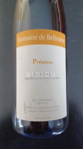 Valle della Loira Coteaux-du-loir Domaine Bellivière Prémices 2019