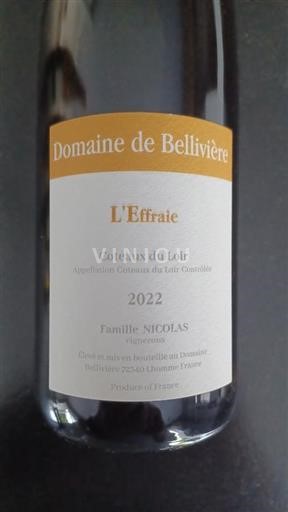 Valle del Loira Coteaux del Loira Domaine Bellivière L'Effraie 2022